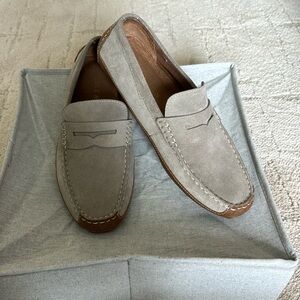 Taupe Cole Haan Loafers with beige bottoms. New, never worn.